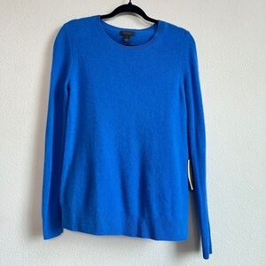 NWT Saks Fifth Avenue Blue 100% Cashmere Sweater Crewneck Size Small